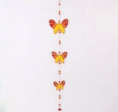 Handmade Wooden Butterfly Wall Hanging for Home Decor - Red-Yellow, Blue-Yellow